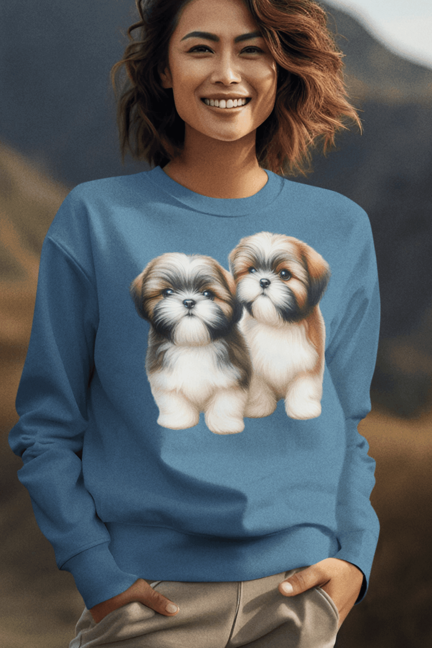 Two Babies Shih Tzu Sweatshirt - Shih Tzu Gifts