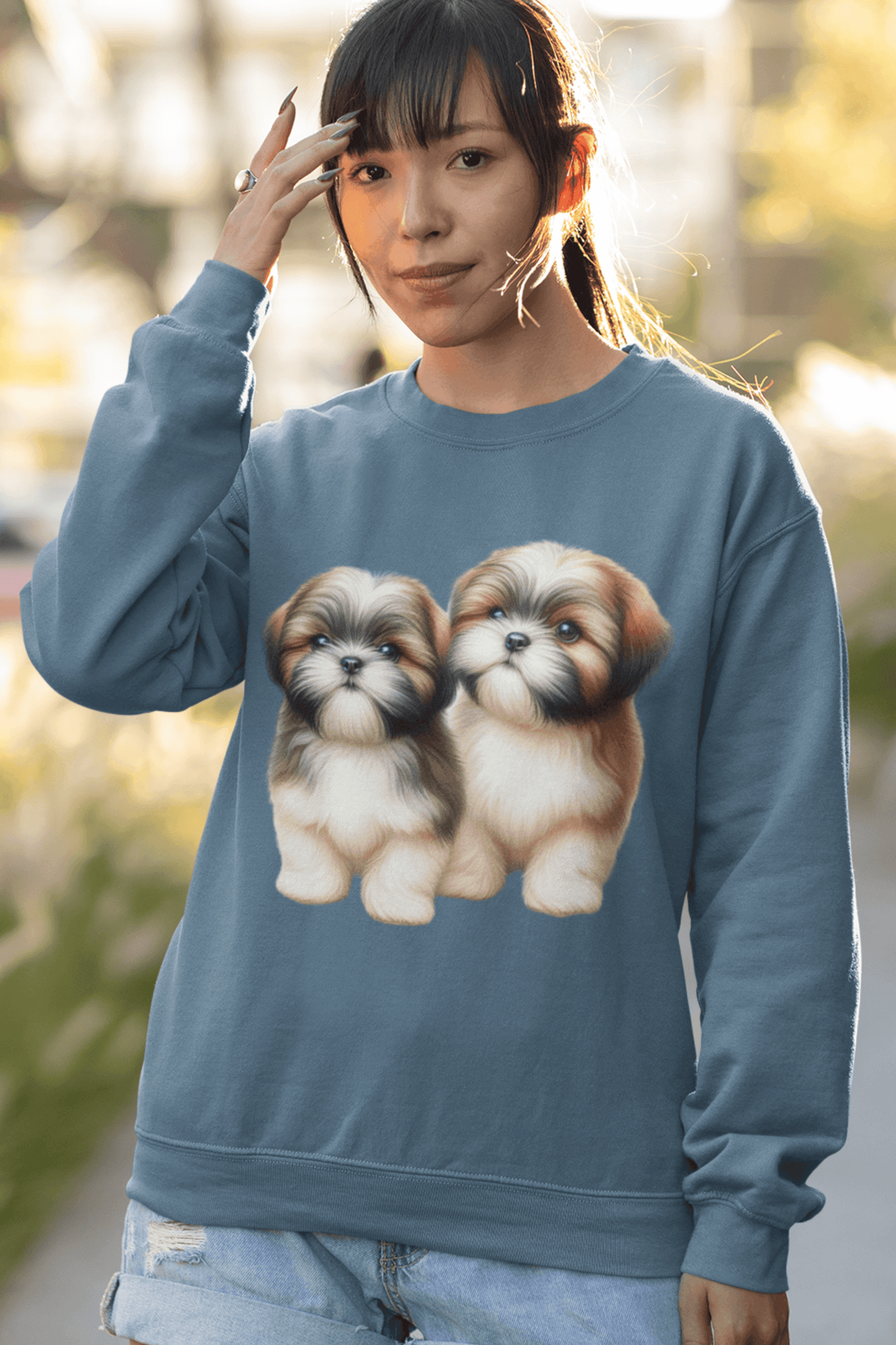 Two Babies Shih Tzu Sweatshirt - Shih Tzu Gifts