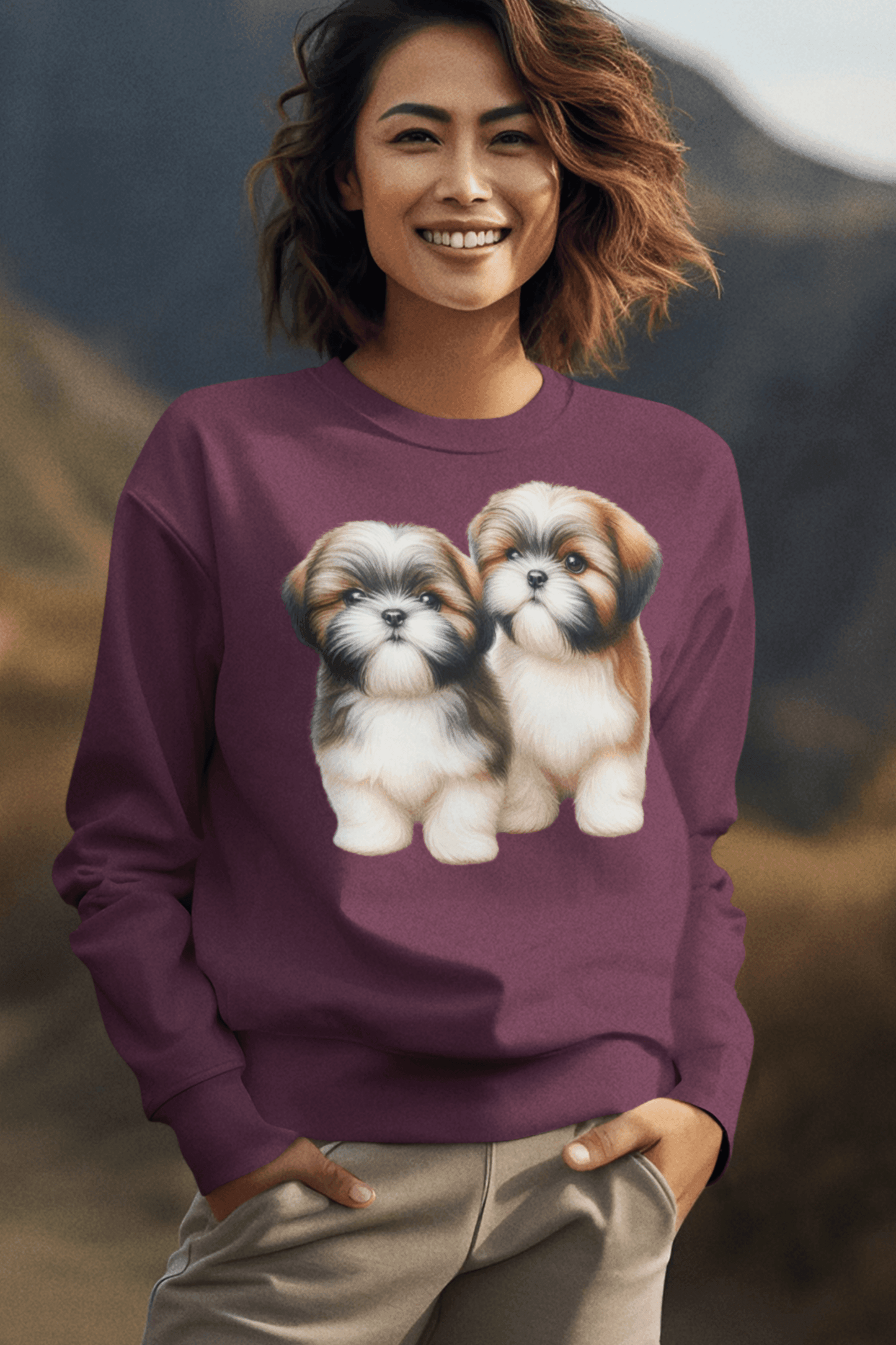 Two Babies Shih Tzu Sweatshirt - Shih Tzu Gifts