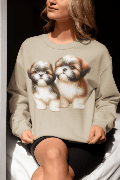Two Babies Shih Tzu Sweatshirt - Shih Tzu Gifts