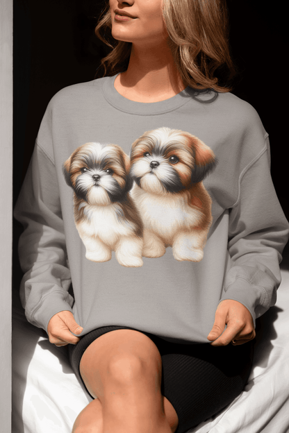 Two Babies Shih Tzu Sweatshirt - Shih Tzu Gifts