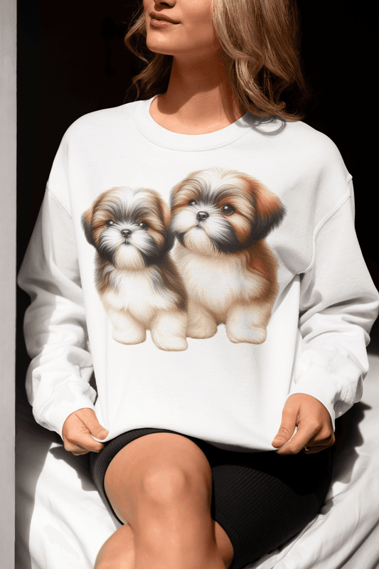 Two Babies Shih Tzu Sweatshirt - Shih Tzu Gifts