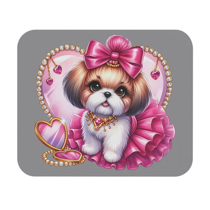 Pink Bow Shih Tzu Mouse Pad - Shih Tzu Gifts
