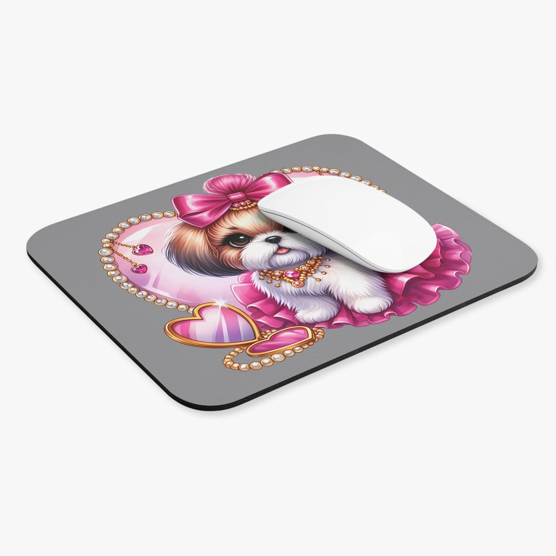 Pink Bow Shih Tzu Mouse Pad - Shih Tzu Gifts