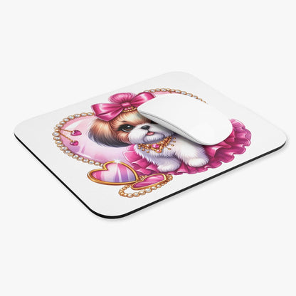 Pink Bow Shih Tzu Mouse Pad - Shih Tzu Gifts