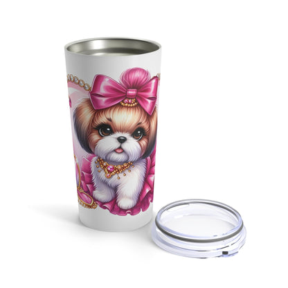 Pink Bow Shih Tzu Tumbler - Shih Tzu Gifts