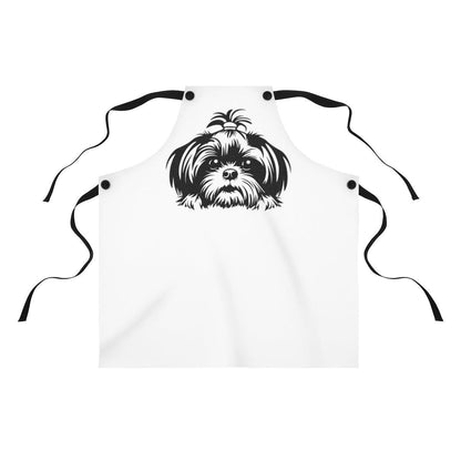 Shih-Tzu-Black-and-White-white-Apron - Shih Tzu Gifts