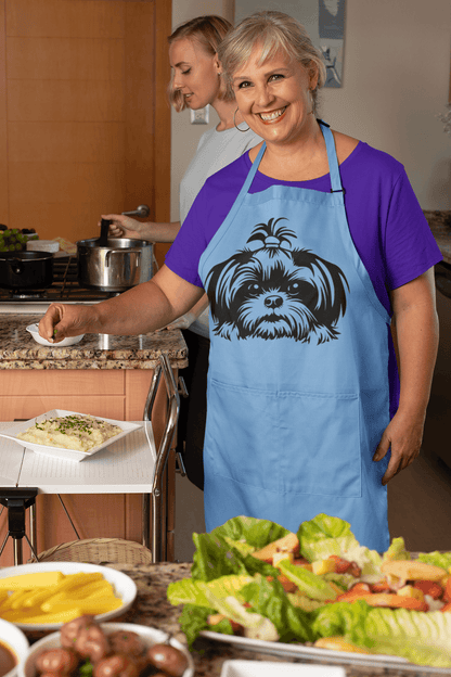 Shih-Tzu-Black-and-White-white-Apron - Shih Tzu Gifts