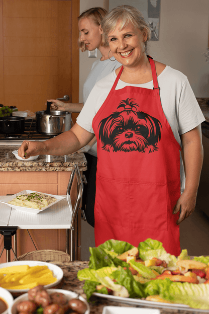 Shih-Tzu-Black-and-White-white-Apron - Shih Tzu Gifts