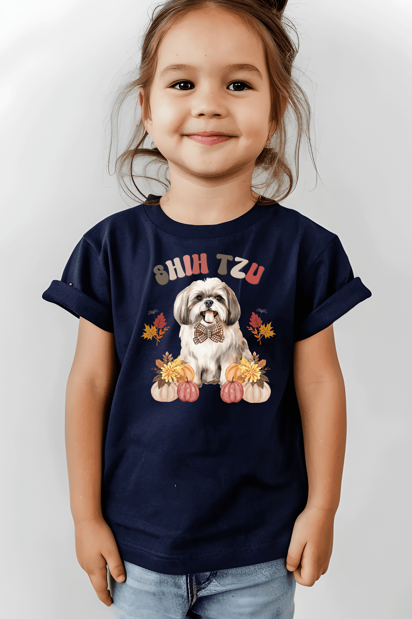 Shih Tzu In Fall Youth Short Sleeve Tee - Shih Tzu Gifts