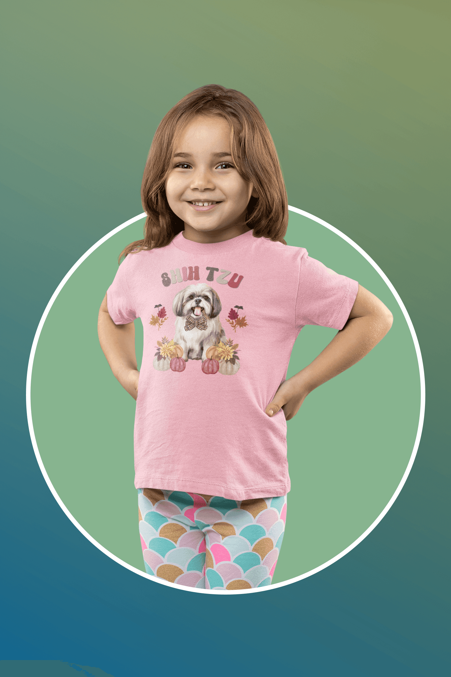 Shih Tzu In Fall Youth Short Sleeve Tee - Shih Tzu Gifts