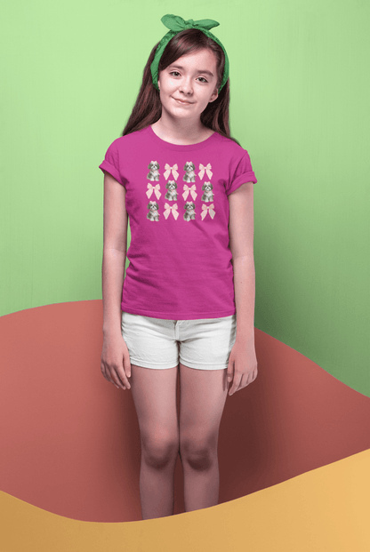 Shih Tzu With Pink Bows Youth Shirt - Cute Gift for Dog Lovers