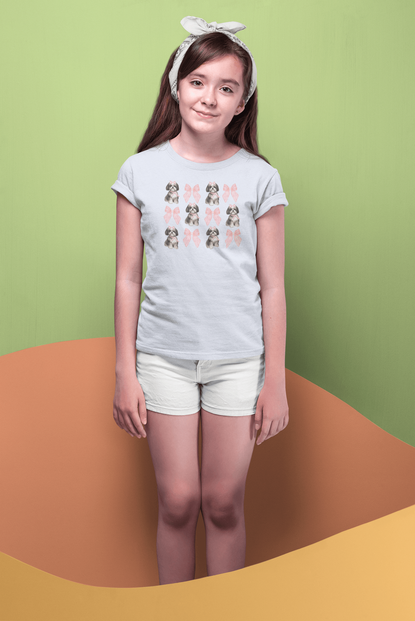 Shih Tzu With Pink Bows Youth Shirt - Cute Gift for Dog Lovers