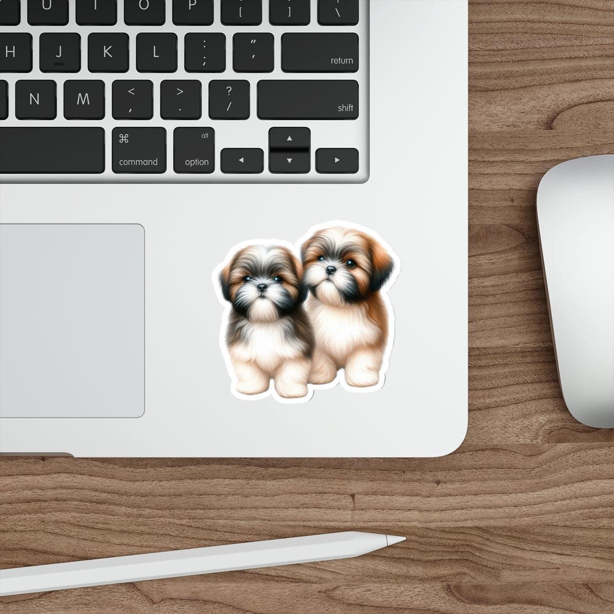 Two Babies Shih Tzu Die-Cut Stickers - Shih Tzu Gifts