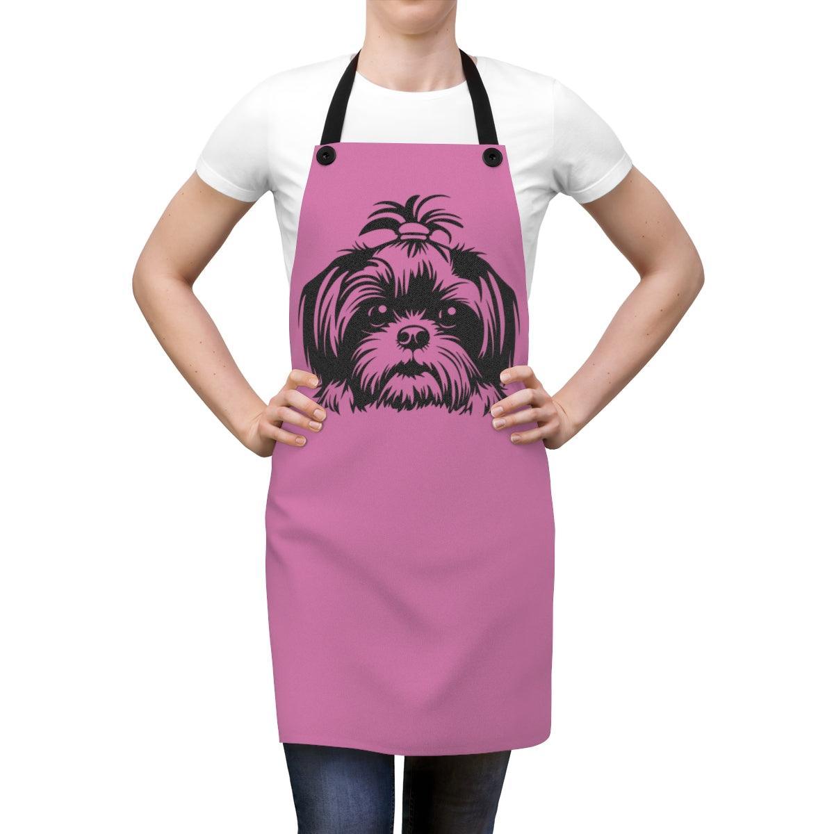Shih-Tzu-Black-and-White-white-Apron - Shih Tzu Gifts