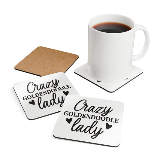 Crazy Goldendoodle Lady Coaster Set – Gift for Doodle Dog Lovers