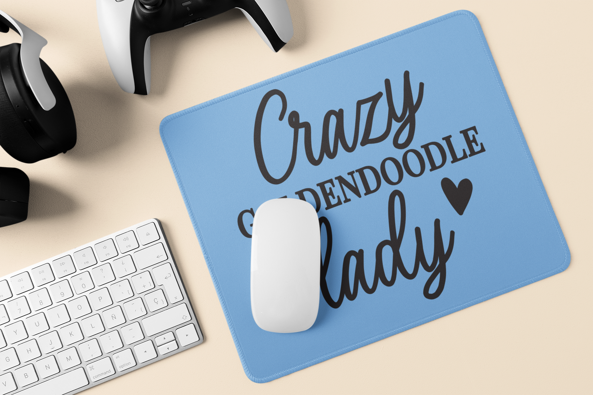 Crazy Goldendoodle Lady Mouse Pad – Fun Gift for Doodle Lovers