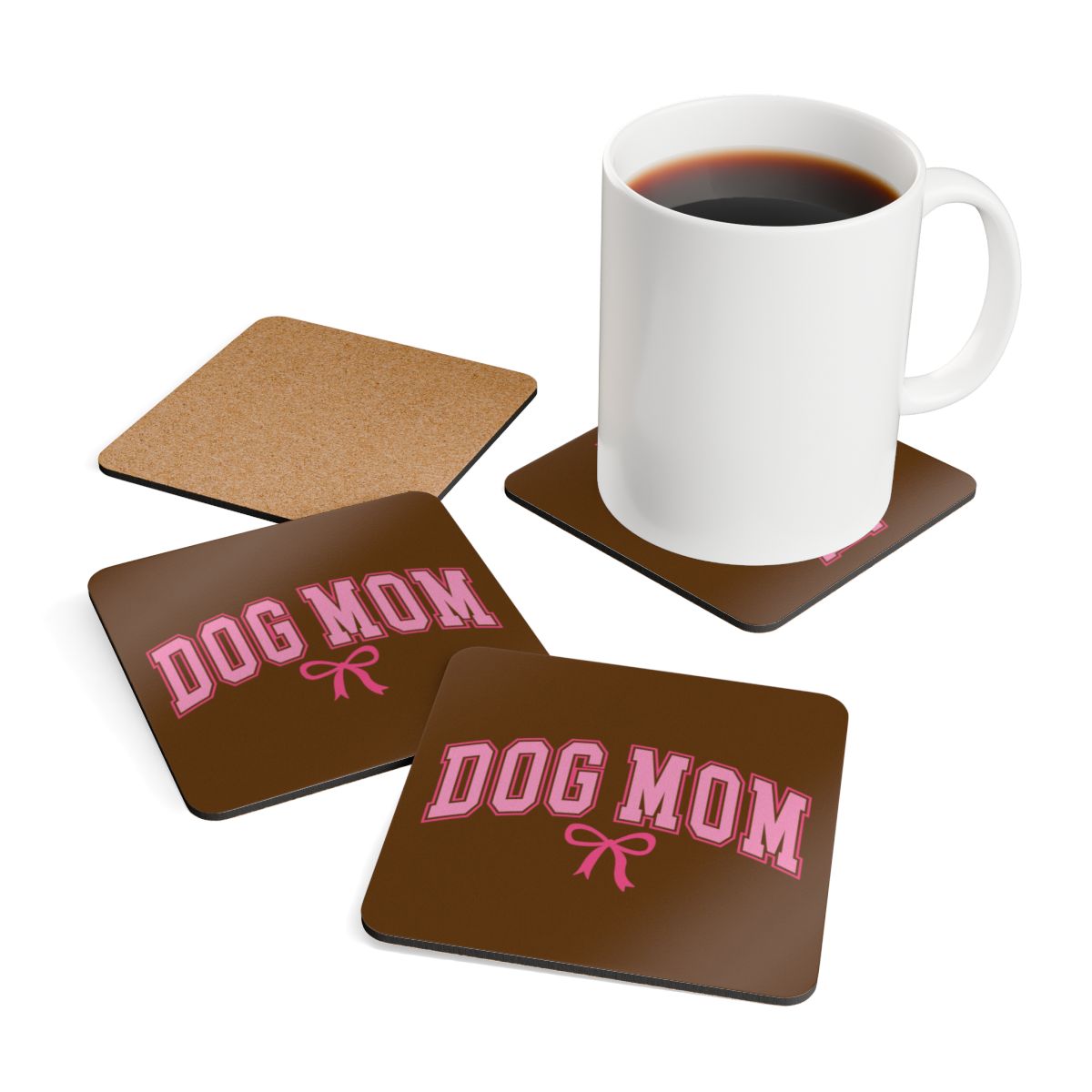 Dog Mom Coaster Set – Cute Gift for Dog Lovers & Pet Moms