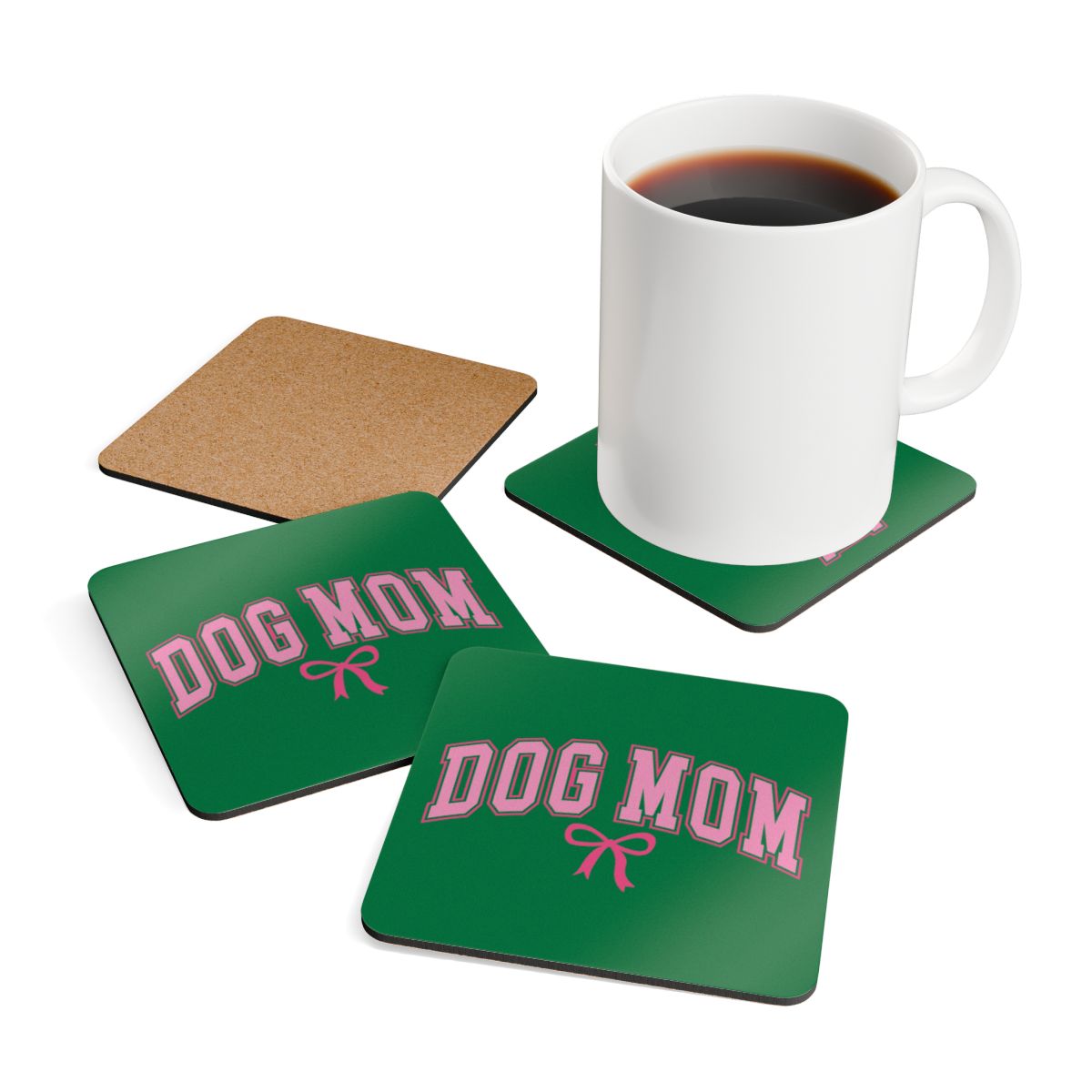 Dog Mom Coaster Set – Cute Gift for Dog Lovers & Pet Moms