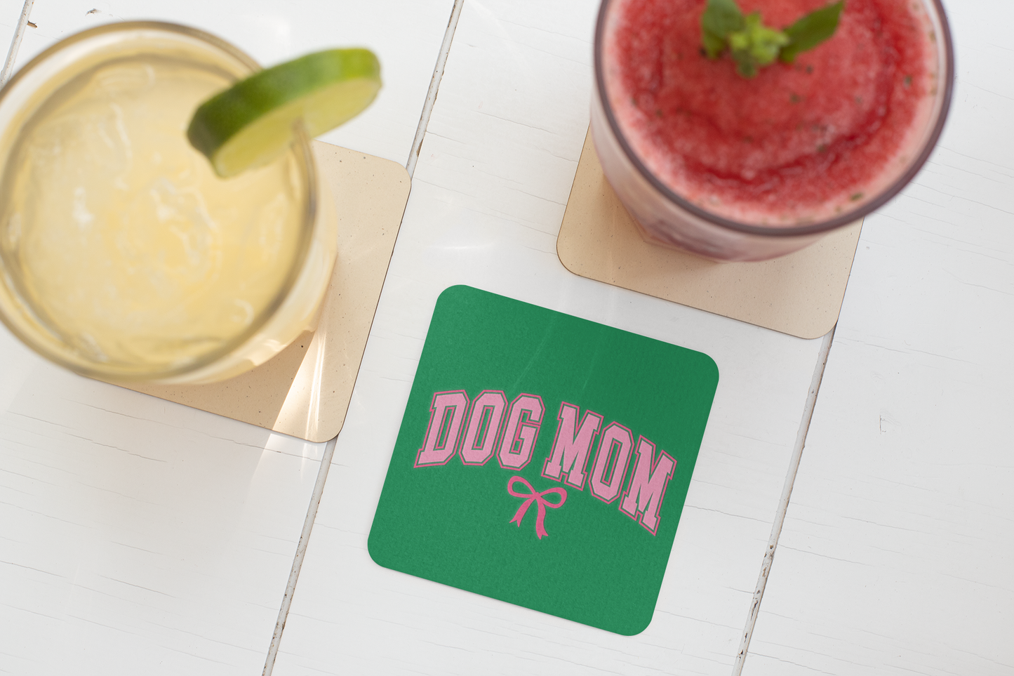 Dog Mom Coaster Set – Cute Gift for Dog Lovers & Pet Moms