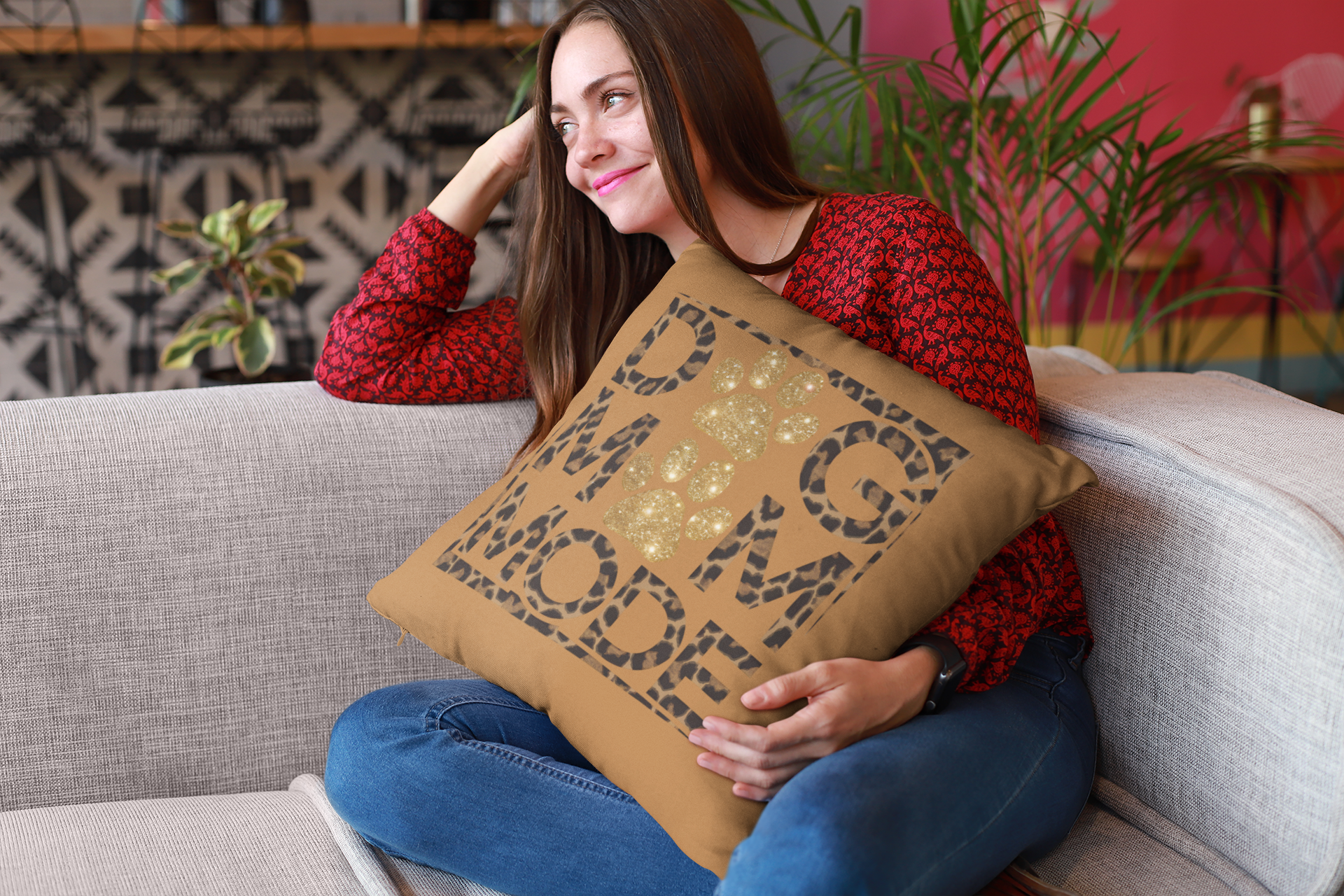 Dog Mom Mode Pillow – Gift for Shih Tzu Moms and Dog Lovers