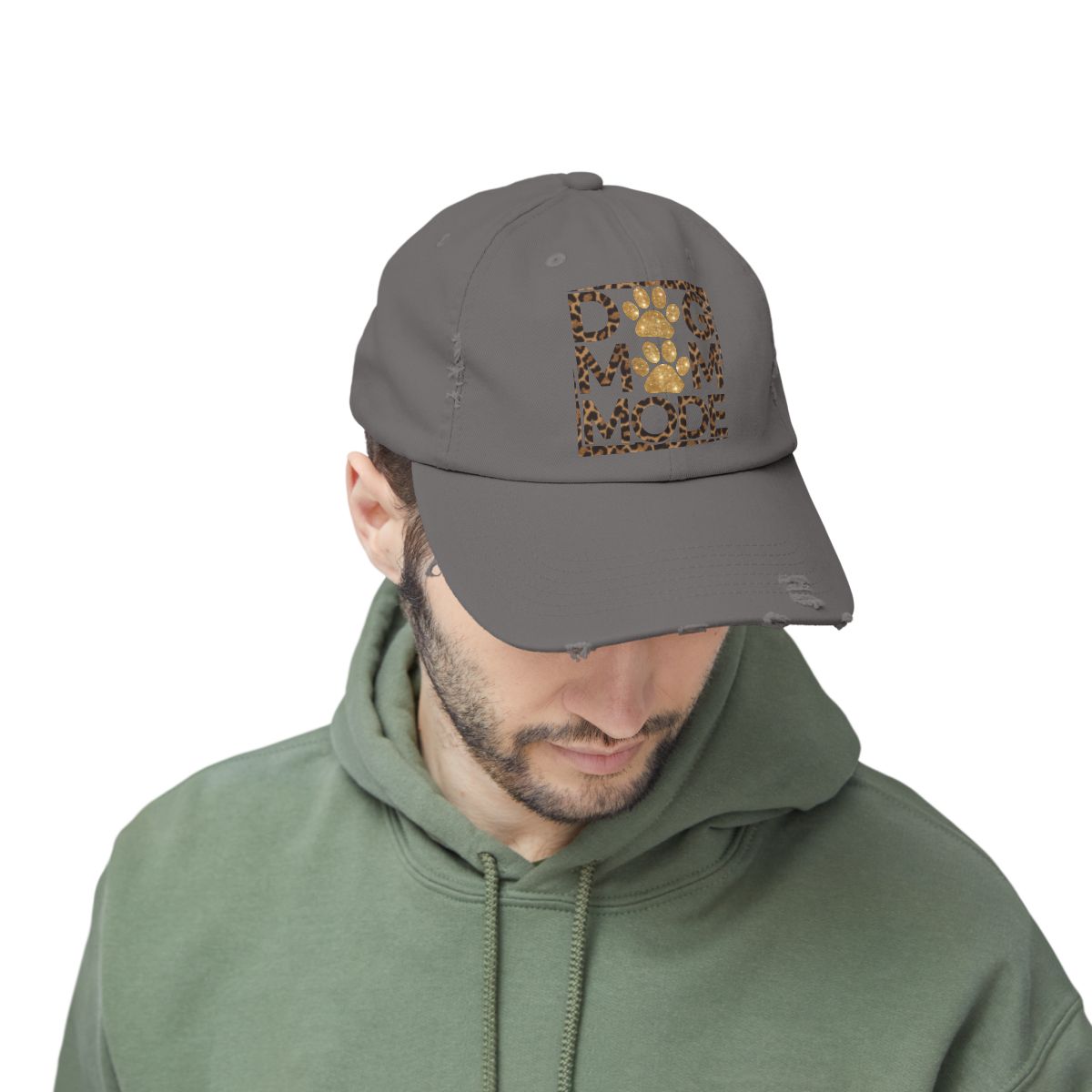 Dog Mom Mode Distressed Hat – Adjustable Cotton Twill Cap