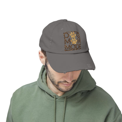 Dog Mom Mode Distressed Hat – Adjustable Cotton Twill Cap