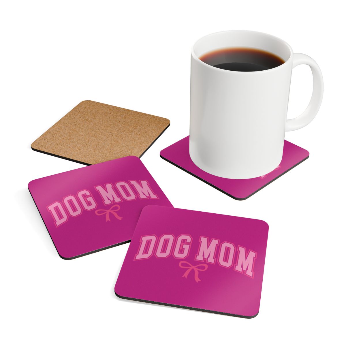 Dog Mom Coaster Set – Cute Gift for Dog Lovers & Pet Moms
