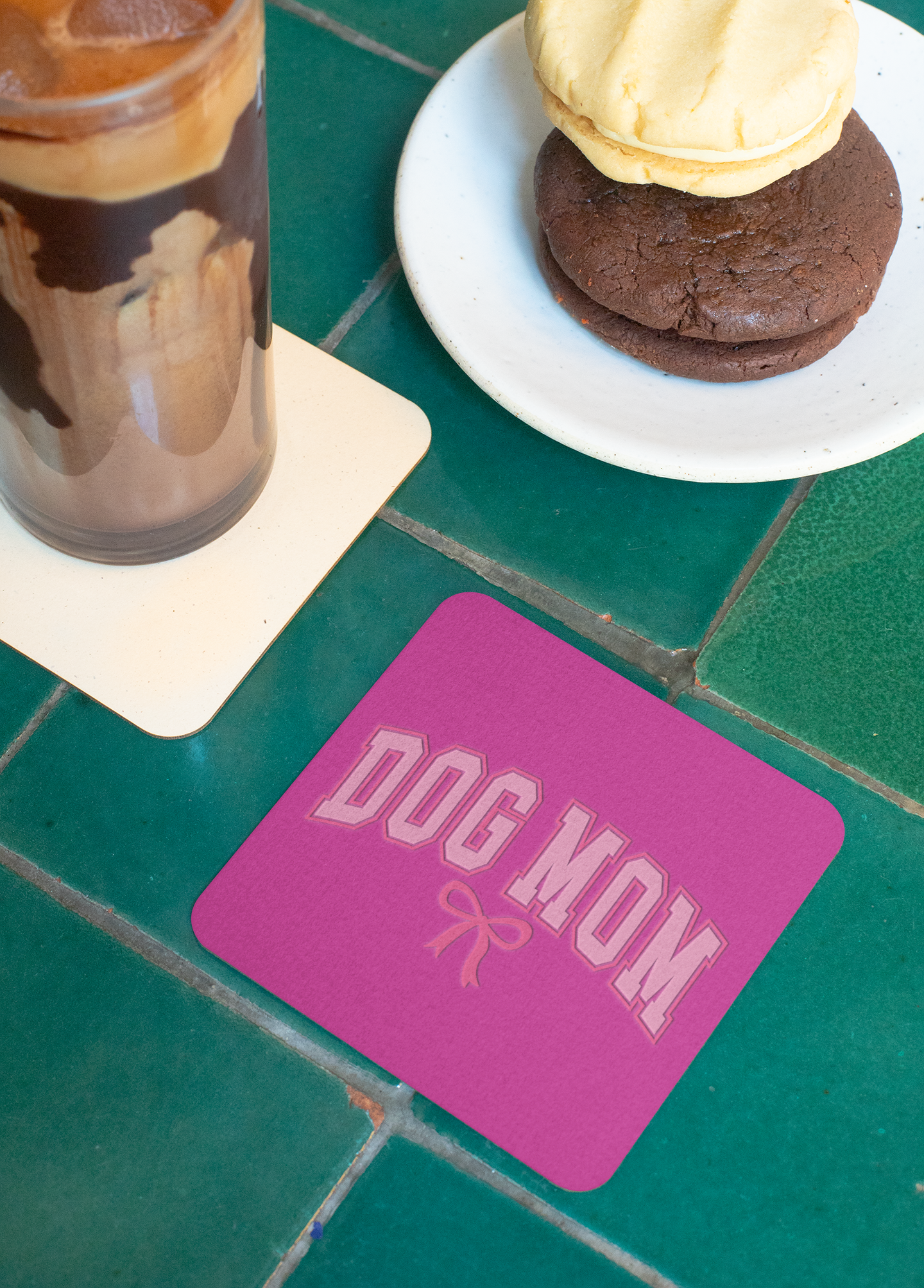 Dog Mom Coaster Set – Cute Gift for Dog Lovers & Pet Moms