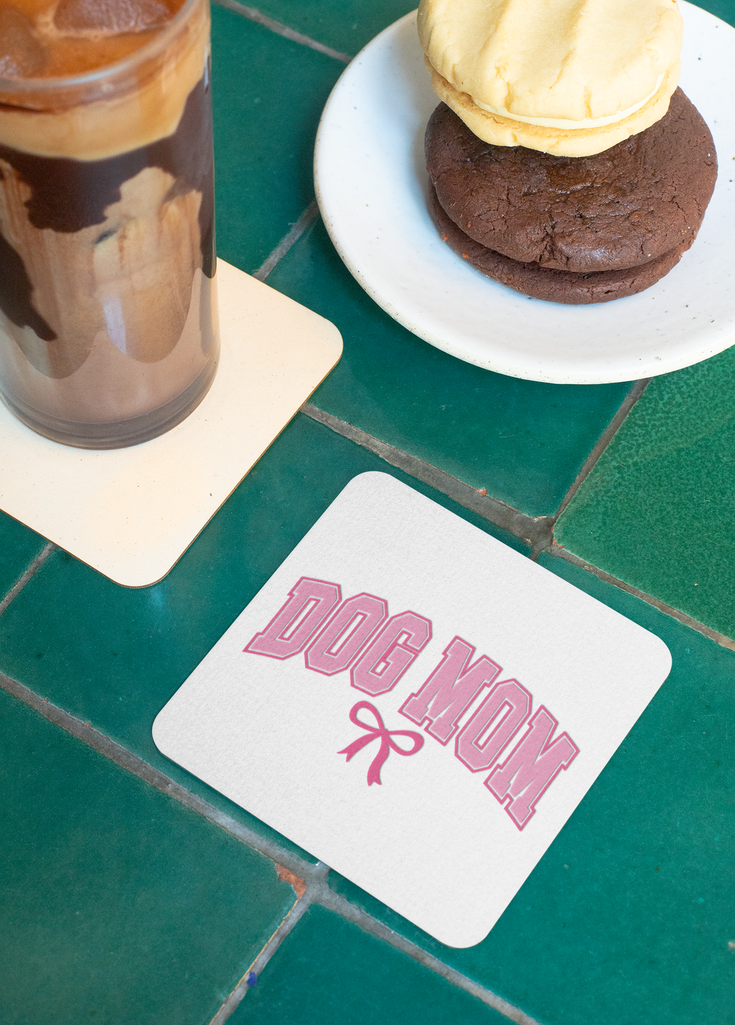 Dog Mom Coaster Set – Cute Gift for Dog Lovers & Pet Moms