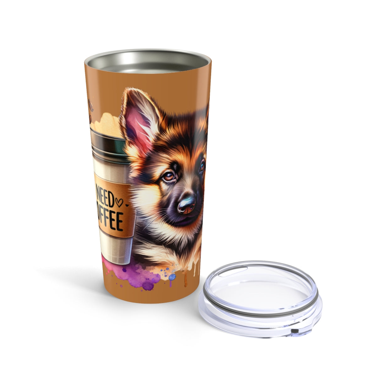 German Shepherd Coffee Tumbler - 20oz Stainless Steel Dog Lover Gift