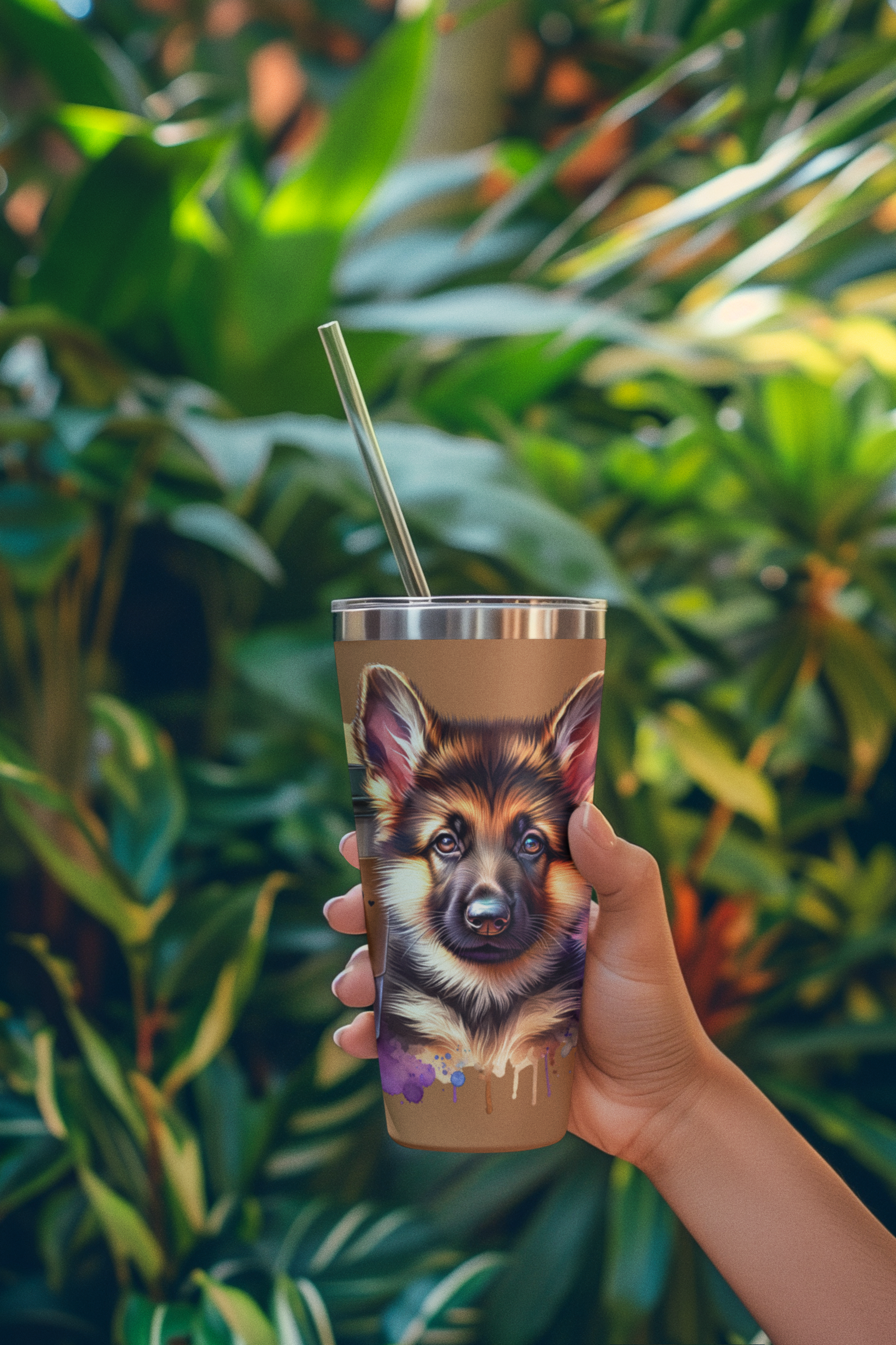 German Shepherd Coffee Tumbler - 20oz Stainless Steel Dog Lover Gift