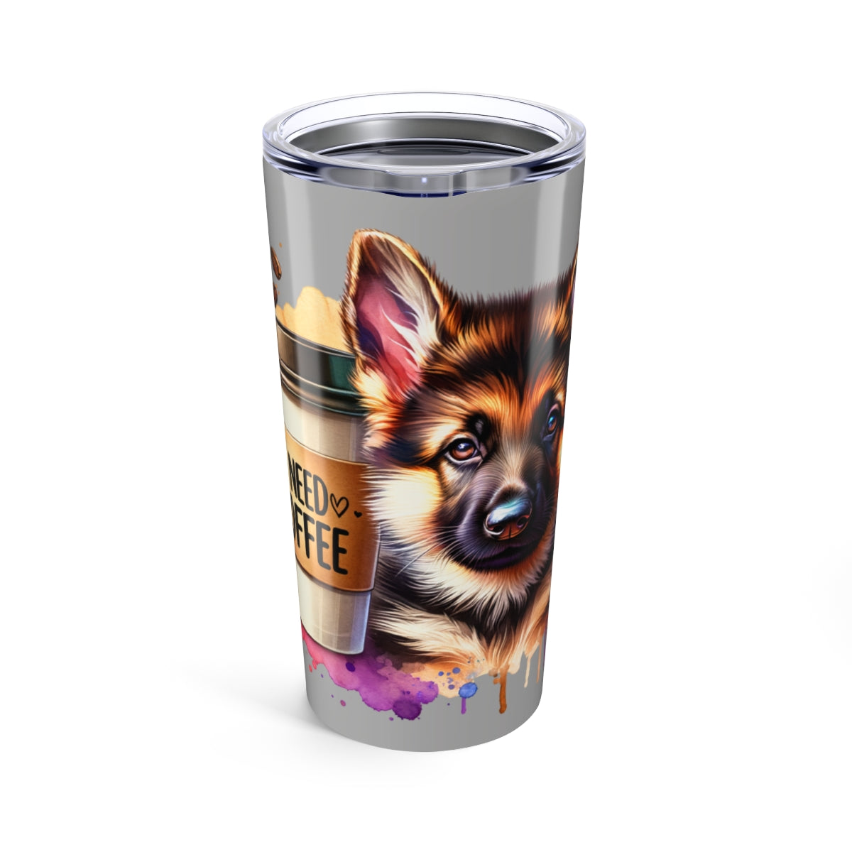 German Shepherd Coffee Tumbler - 20oz Stainless Steel Dog Lover Gift