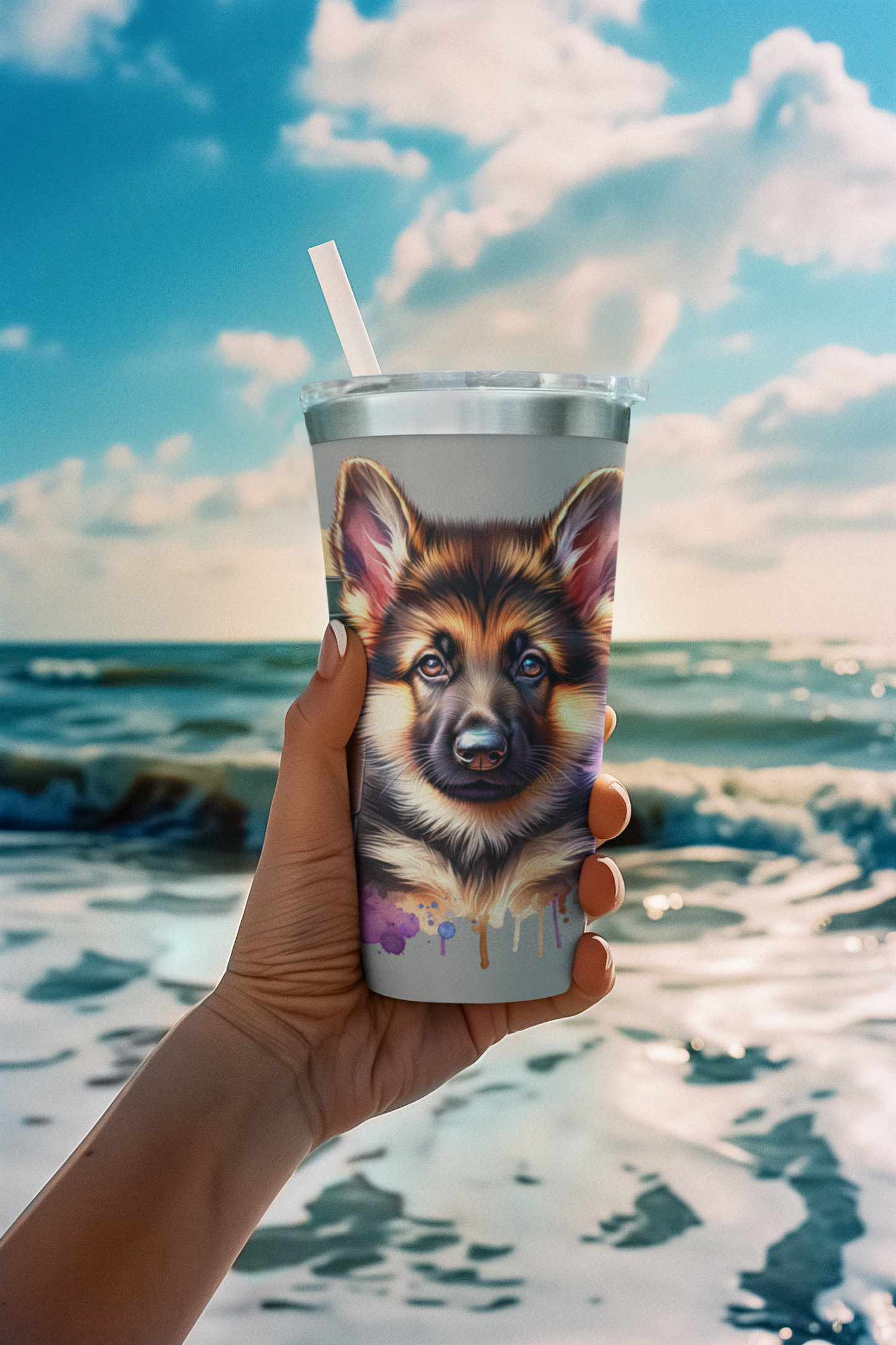 German Shepherd Coffee Tumbler - 20oz Stainless Steel Dog Lover Gift