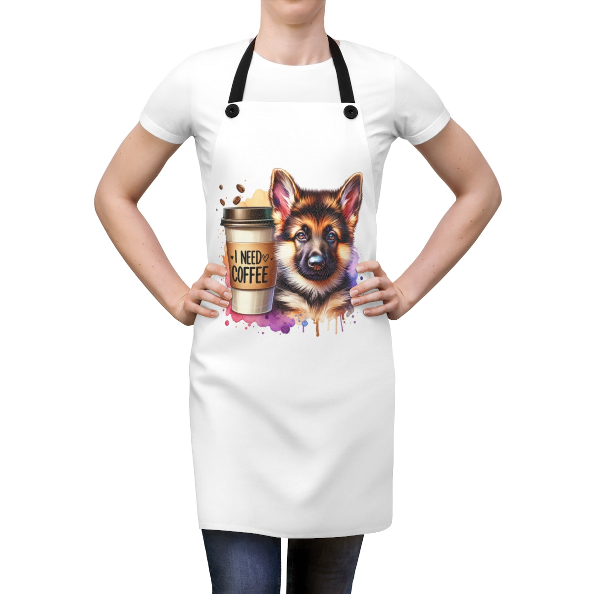 German Shepherd Coffee Apron – Gift for Dog & Coffee Lovers