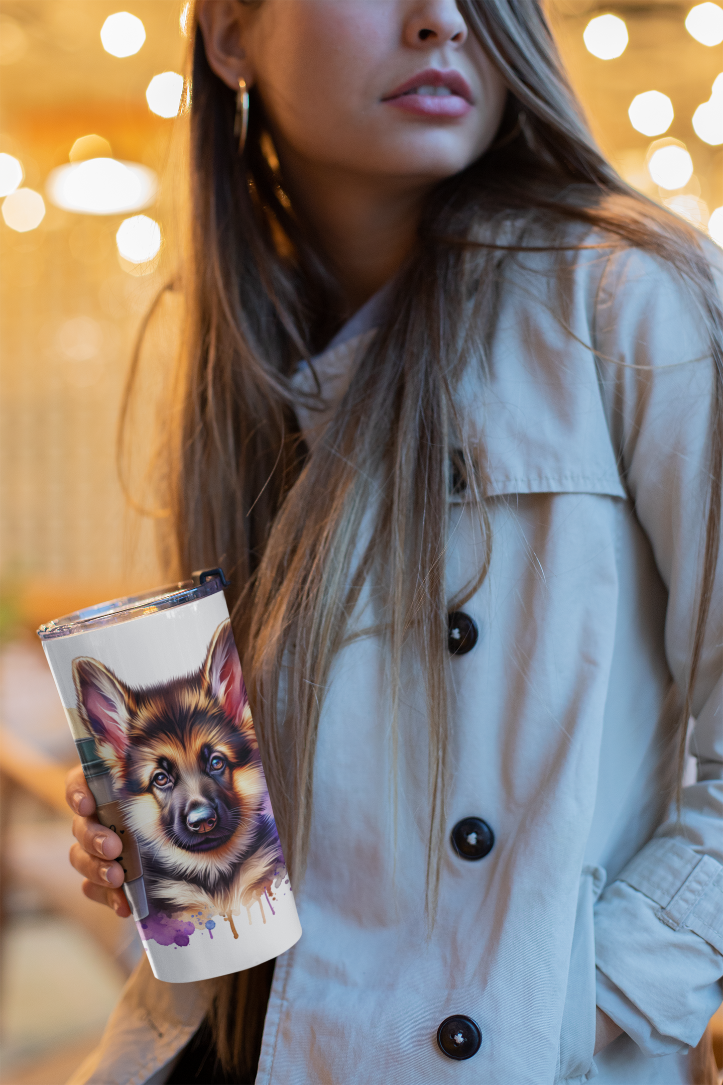 German Shepherd Coffee Tumbler - 20oz Stainless Steel Dog Lover Gift