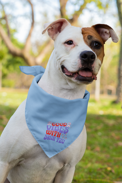 Good Vibes With Shih Tzu Dog Bandana – Stylish & Fun Pet Accessory
