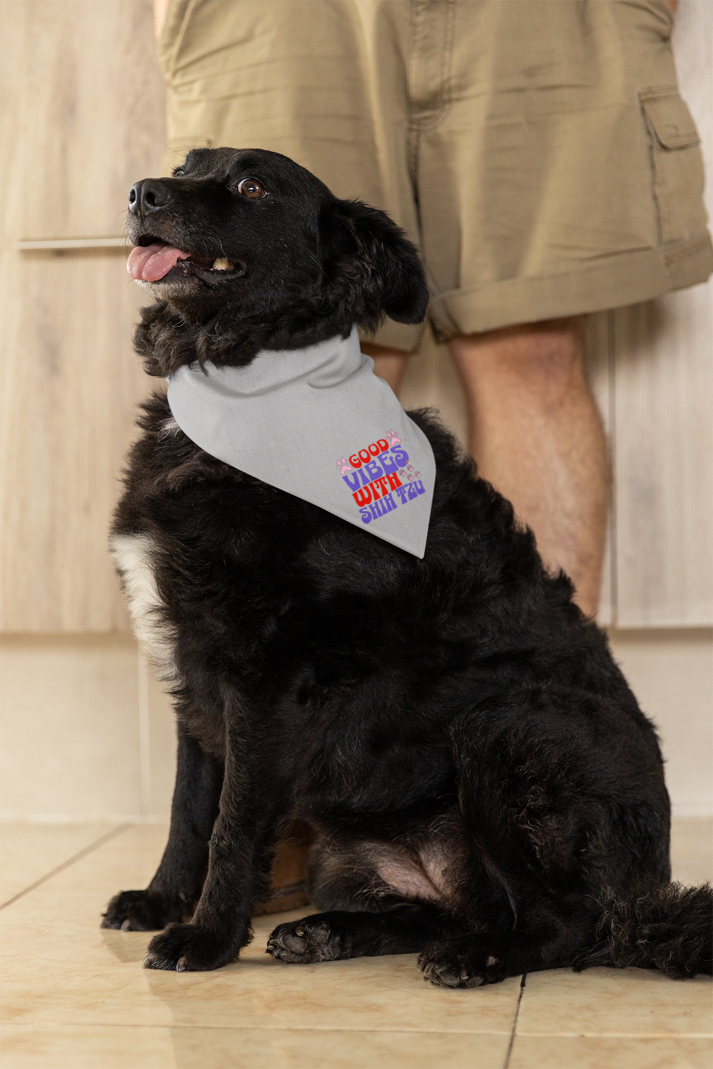 Good Vibes With Shih Tzu Dog Bandana – Stylish & Fun Pet Accessory