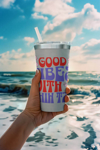 Good Vibes With Shih Tzu Tumbler - 20oz Insulated Cup for Dog Lovers