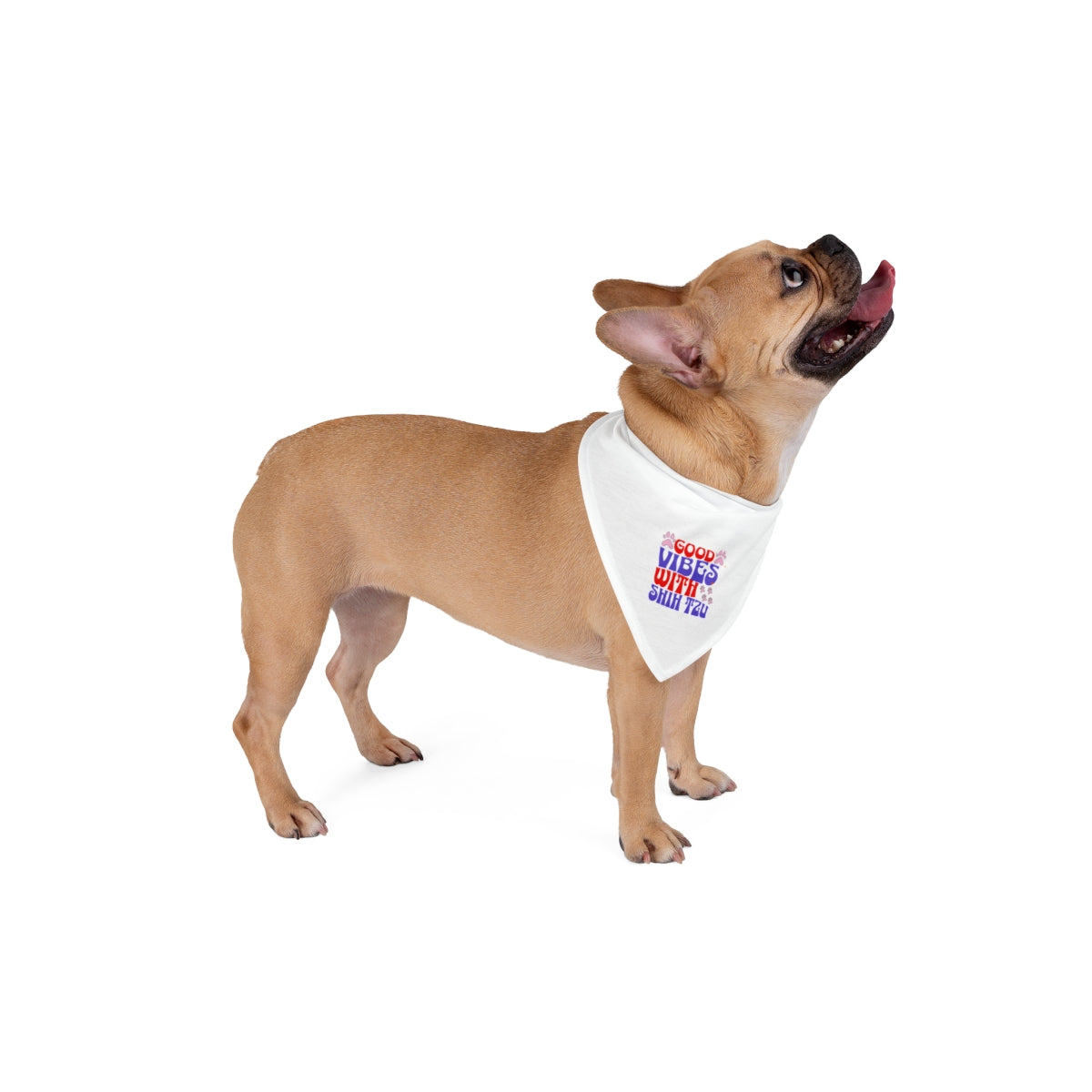 Good Vibes With Shih Tzu Dog Bandana – Stylish & Fun Pet Accessory