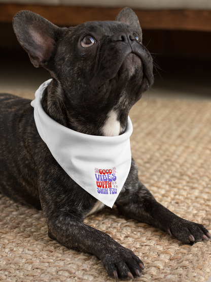 Good Vibes With Shih Tzu Dog Bandana – Stylish & Fun Pet Accessory