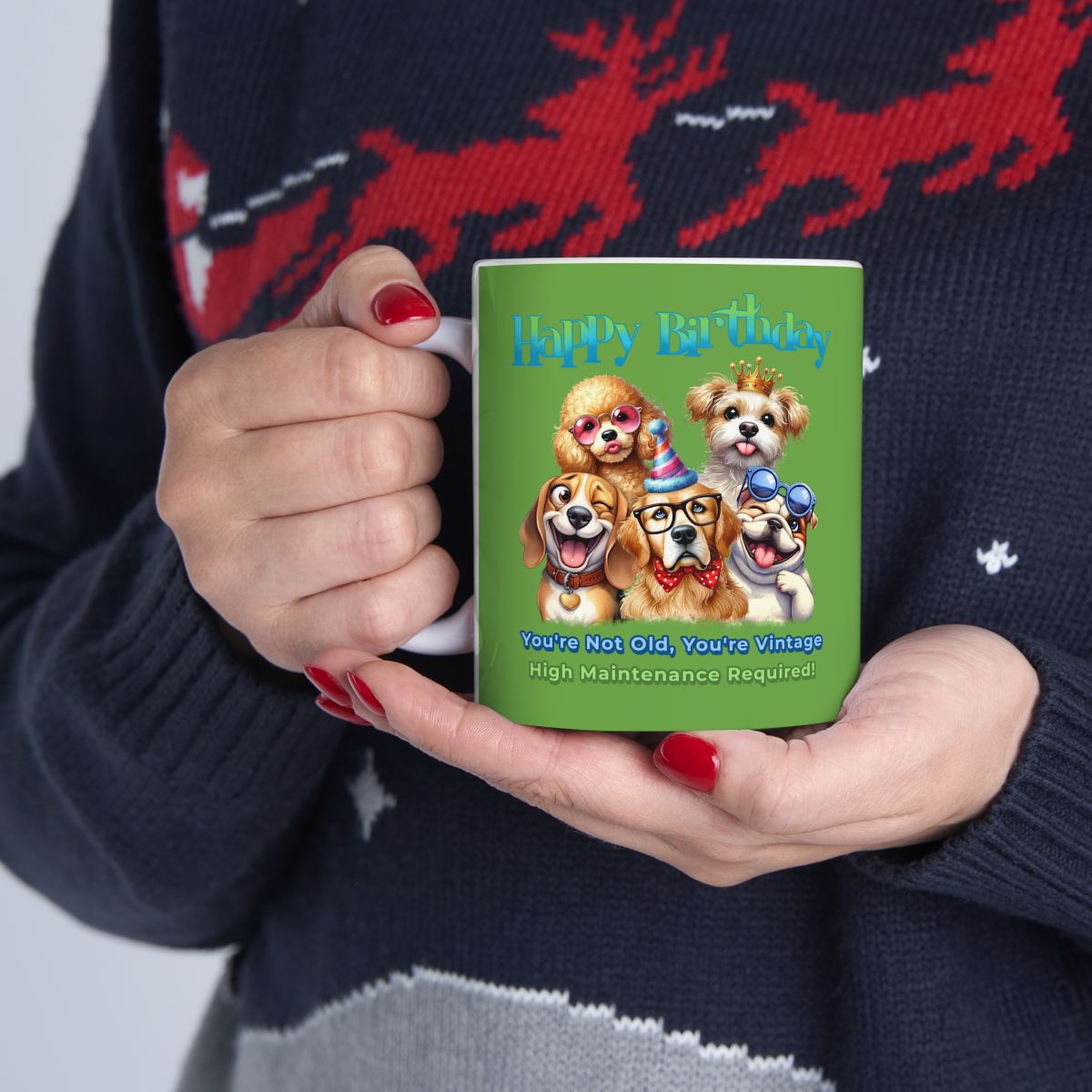 Vintage Birthday Dog Mug – Funny Gift for Dog Lovers & Divas