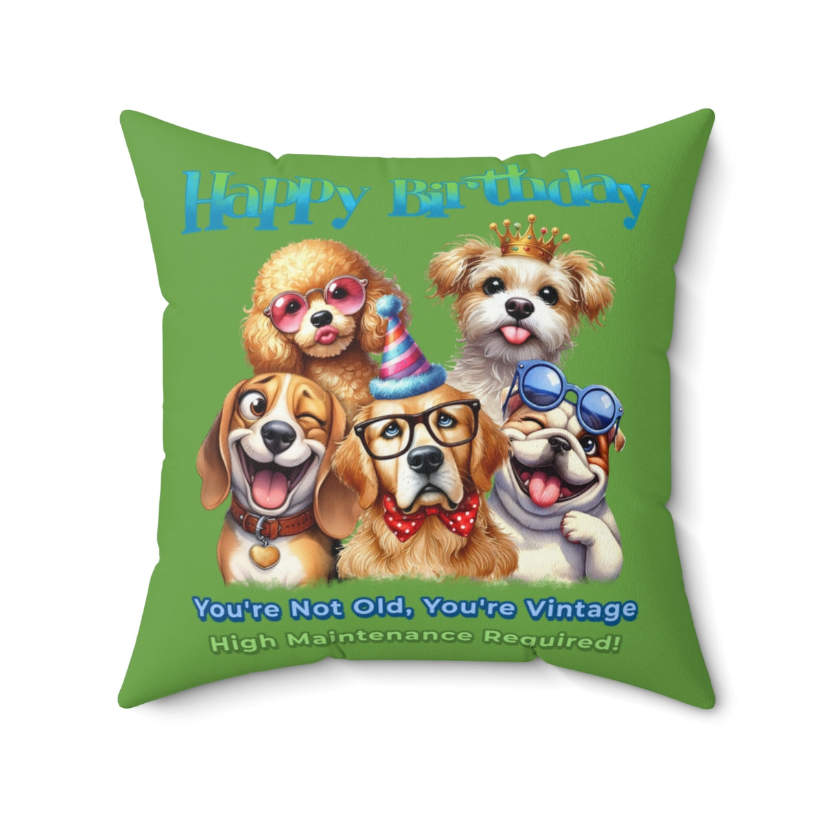 Vintage Dog Birthday Pillow – Funny Gift for Dog Lovers