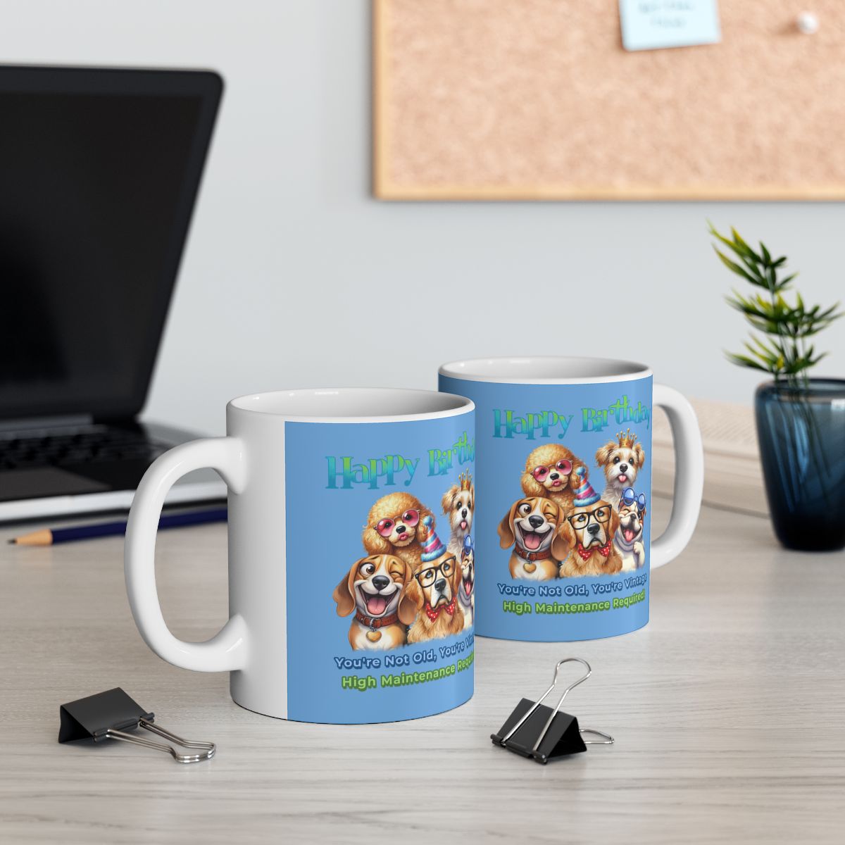 Vintage Birthday Dog Mug – Funny Gift for Dog Lovers & Divas