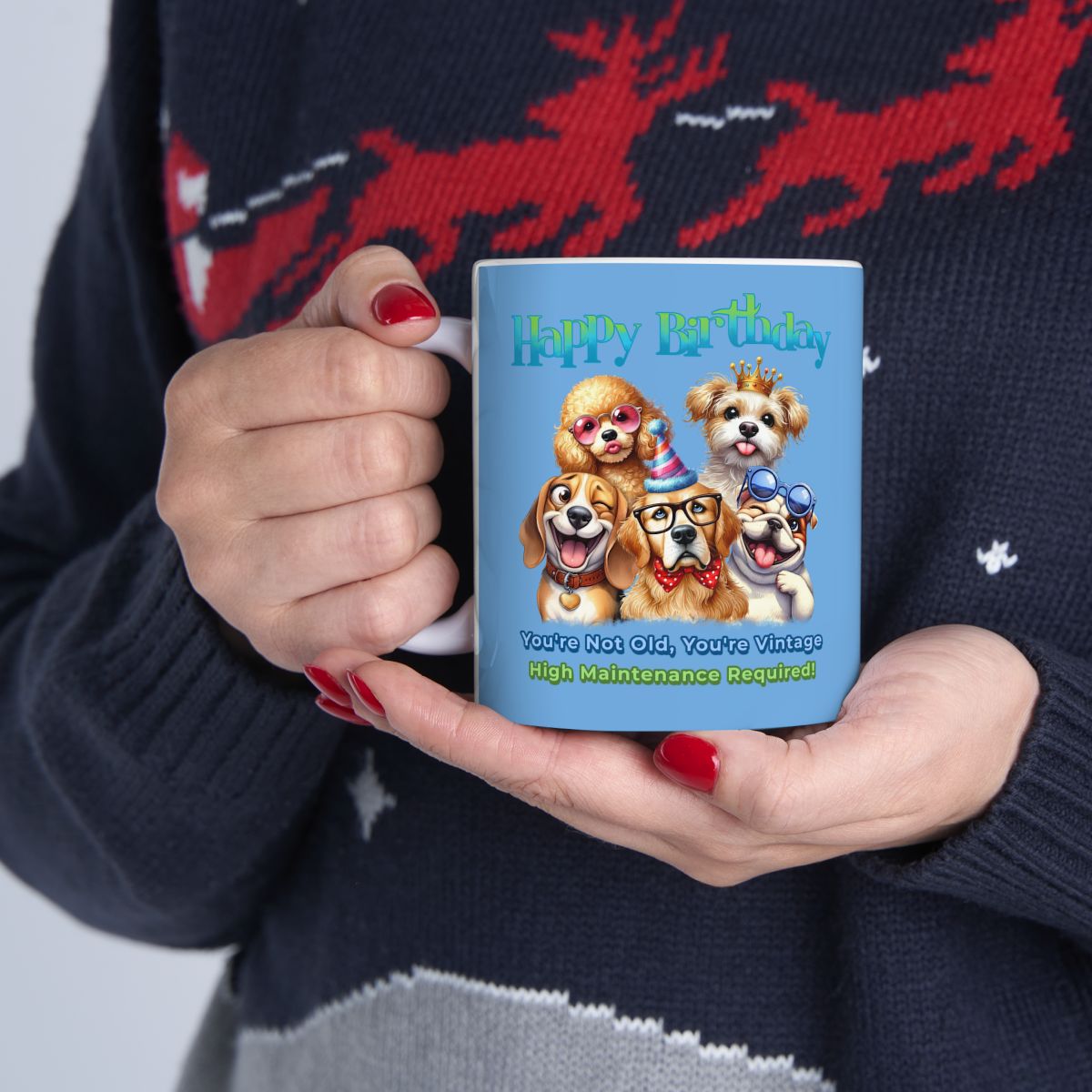 Vintage Birthday Dog Mug – Funny Gift for Dog Lovers & Divas