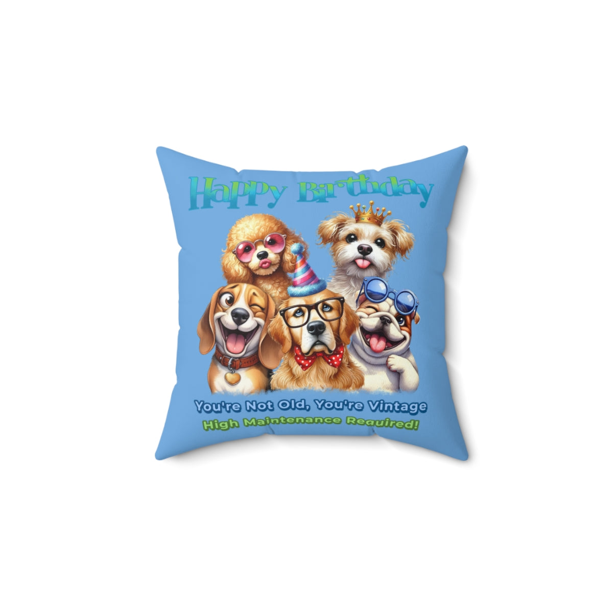 Vintage Dog Birthday Pillow – Funny Gift for Dog Lovers