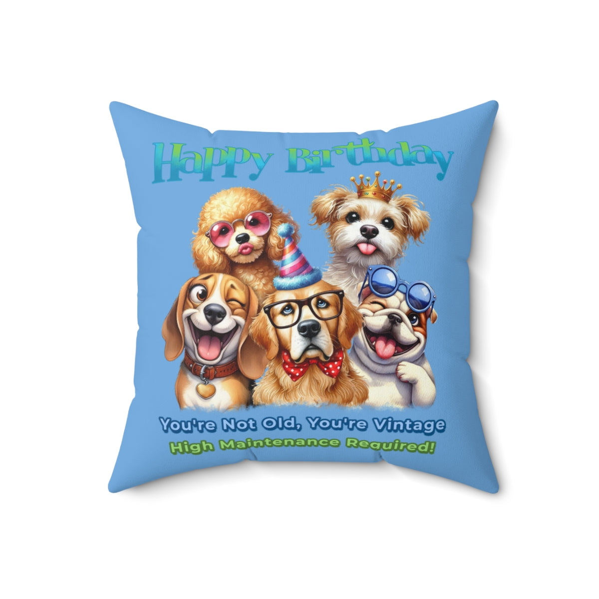 Vintage Dog Birthday Pillow – Funny Gift for Dog Lovers
