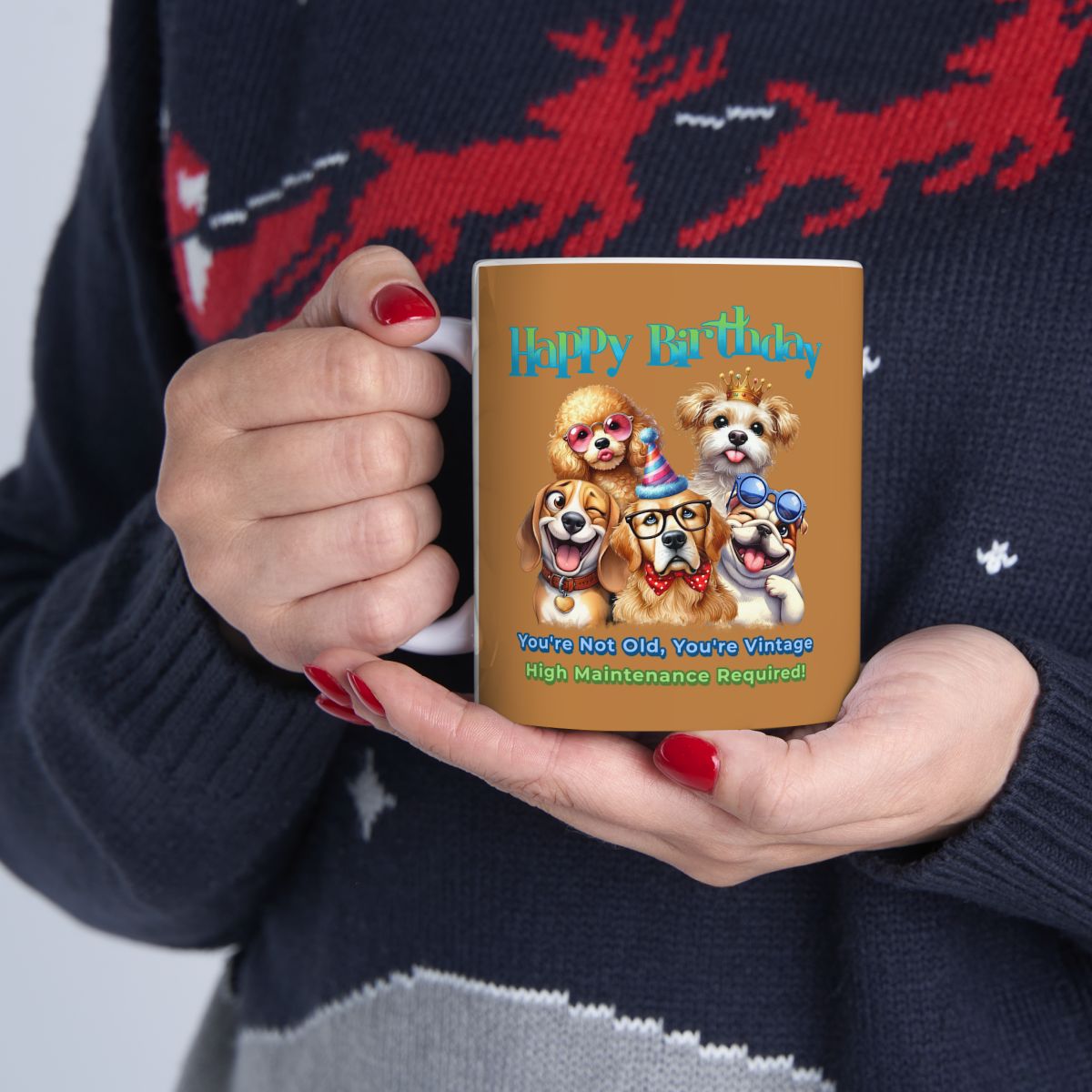 Vintage Birthday Dog Mug – Funny Gift for Dog Lovers & Divas