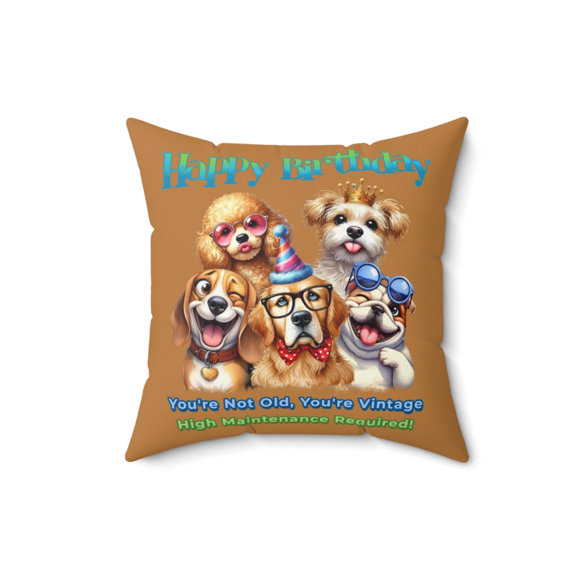 Vintage Dog Birthday Pillow – Funny Gift for Dog Lovers