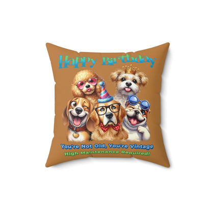 Vintage Dog Birthday Pillow – Funny Gift for Dog Lovers